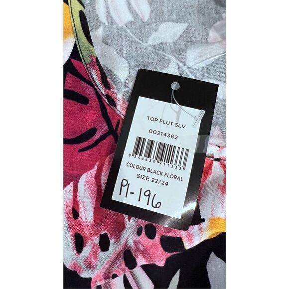 AVENUE BLACK FLORAL BLOUSE WOMENS SIZE 22/24 NEW P-195 - Picture 6 of 8